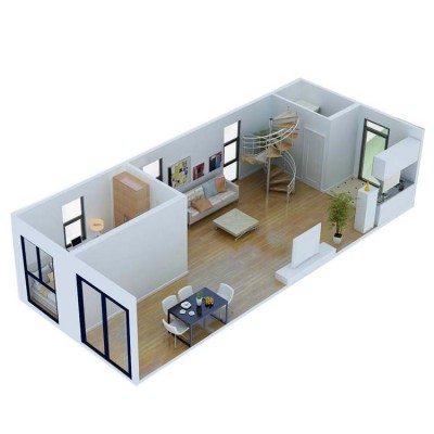 Fast assembly Flat Pack Container Prefabricated container  steel frame modern prefab house for office